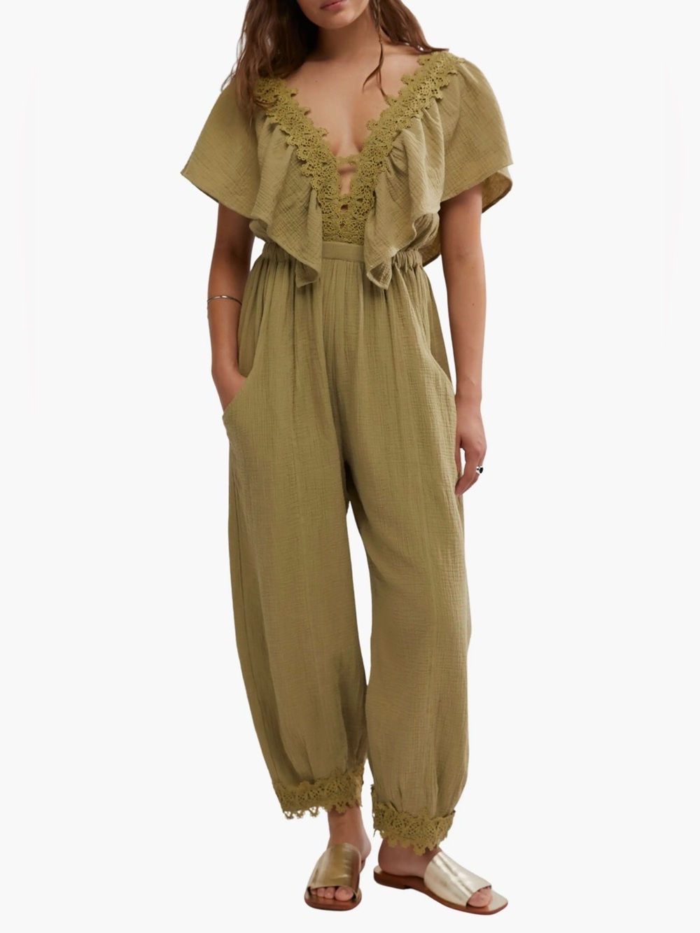 Free People Bali Rolling Dunes Jumpsuit NWT size XS
